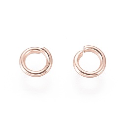 Oro Rosa 304 de acero inoxidable anillos del salto abierto, oro rosa, 18 calibre, 5x1 mm, diámetro interior: 3 mm