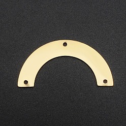 Golden 201 Stainless Steel Chandelier Components Links, Symmetrical Arc Shape, Laser Cut, Golden, 17x35x1mm, Hole: 1.6mm