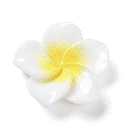 WhiteSmoke Opaque Resin Cabochons, Plumeria Flower, WhiteSmoke, 20x20.5x6.5mm