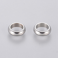 Stainless Steel Color 304 Stainless Steel Beads, Ring, Stainless Steel Color, 7x2mm, Hole: 5mm