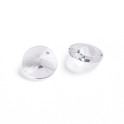 Clear Glass Charms, Faceted, Cone, Clear, 8x4mm, Hole: 1~1.2mm