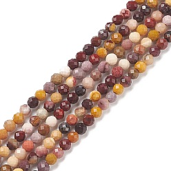 Mokaite Brins de perles rondes à facettes naturelles mookaite, 2mm, Trou: 0.5mm, Environ 170 pcs/chapelet