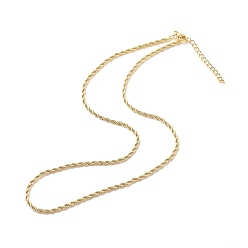 Настоящее золото 18K Колье из латунной веревочной веревки для женщин, без кадмия и без свинца, реальный 18 k позолоченный, 17.60 дюйм (44.7 см)