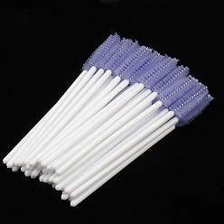 Lilac Nylon Disposable Eyebrow Brush with Plastic Handle, Mascara Wands, for Extensions Lash Makeup Tools, Lilac, 9.8cm