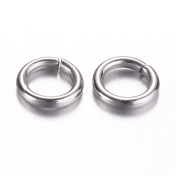 Stainless Steel Color 304 Stainless Steel Jump Rings, Open Jump Rings, Ring, Stainless Steel Color, 18 Gauge, 5.5x1mm, Inner Diameter: 3.5mm