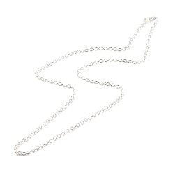 Silver 304 Stainless Steel Chain Necklaces, with Lobster Claw Clasps, Silver, 23.6 inch(60cm)