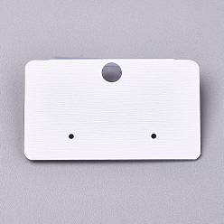 White Plastic Jewelry Display Cards, for Hanging Earring Display, Rectangle, White, 31x51.5x8mm, Hole: 1.4mm and 6mm, 100sheets/bag