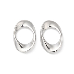 Stainless Steel Color 304 Stainless Steel Linking Rings, Twisted Oval, Stainless Steel Color, 20.5x13.5x3mm, Inner Diameter: 11x10.5mm