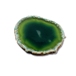 Dark Green Dyed Natural Agate Slice Cup Mats, Heat Resistant Pot Mats, for Home Kitchen, Polygon, Dark Green, 60~80mm