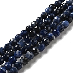 Sodalite Natural Sodalite Beads Strands, Faceted(128 Facets), Round, 6.5mm, Hole: 1mm, about 59~65pcs/strand, 13.78~14.96 inch(35~38cm)