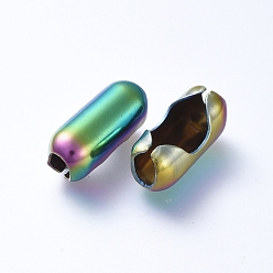 Rainbow Color Ионное покрытие (ip) 304 соединители с шариковой цепью из нержавеющей стали, Радуга цветов, 16.5x7.5~8 мм, подходит для шариковой цепи 6.5 мм