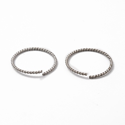 Stainless Steel Color 304 Stainless Steel Open Jump Rings, Twist Ring, Stainless Steel Color, 18.6x1mm, Inner Diameter: 17mm