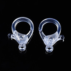 Clear Transparent Acrylic Lobster Claw Clasps, Clear, 25.5x18x6mm, Hole: 1.8mm