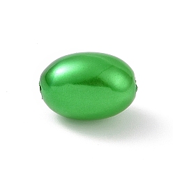 Verde Lima Cuentas de perlas de imitación de plástico abs, oval, verde lima, 11x7.5 mm, agujero: 1.6 mm, Sobre 1724 unidades / 500 g