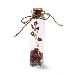 Ágata + Cristal Mini botellas de deseos con cuentas de cristal y piedra natural, con alambre de cobre, para hacer joyas diy decoración del hogar, 22x84 mm