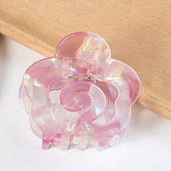 Бледно-Розовый Заколка для волос в форме цветка, Заколка для волос с хвостиком из ацетата целлюлозы для девочек и женщин, розовый жемчуг, 64x57x43 мм