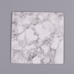 Белый Дым Картонных карт дисплей ювелирных изделий, квадратный, серый, 4.5x4.5x0.05 см