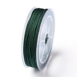 Vert Foncé Fils de nylon tressé, fil de mambo, pour la fabrication de bijoux, vert foncé, 1.5mm, environ 19.68 yards (18m)/rouleau