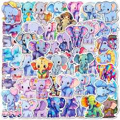 Разноцветный Наклейки из ПВХ с героями мультфильмов, Водонепроницаемые наклейки со слонами для детского творчества, красочный, 45~60x42~54 мм, 50 шт / пакет