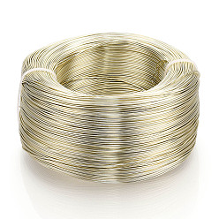 Light Gold Fil d'aluminium rond, fil d'artisanat en métal pliable, fil d'artisanat flexible, pour la fabrication artisanale de poupée de bijoux de perles, or et de lumière, Jauge 15, 1.5mm, 100m/500g(328 pieds/500g)