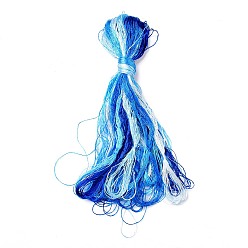 Bleu Moyen  Vrais fils à broder en soie, chaîne de bracelets d'amitié, 8 couleurs, dégradé de couleur, bleu moyen, 1mm, 20 m / bundle, 8 bundles / set