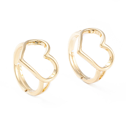Chapado en Oro Real 18K Anillos de dedo de latón ajustable, anillos de corazón abierto, larga duración plateado, real 18 k chapado en oro, tamaño de EE. UU. 6 (16.5 mm)