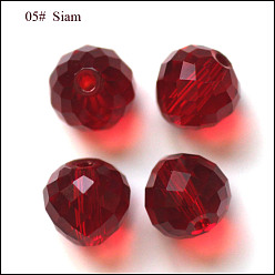 Dark Red Imitation Austrian Crystal Beads, Grade AAA, Faceted, Teardrop, Dark Red, 8mm, Hole: 0.9~1mm