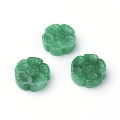 Myanmar Jade Perles naturelles de jade du Myanmar / jade birmane, teint, fleur, 12x3.5mm, Trou: 1mm