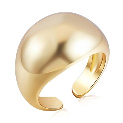 Золотой 925 кольцо-манжета с массивным куполом из стерлингового серебра для женщин, золотые, размер США 5 1/4 (15.9 мм)