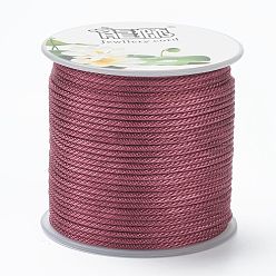 Индийский Красный Полиэстер плетеные шнуры, для изготовления ювелирных изделий из бисера, Индийская красная, 1.5 мм, около 21.87 ярдов (20 м) / рулон