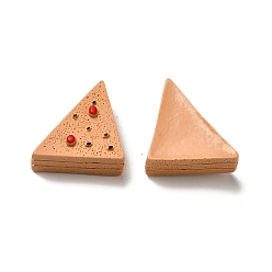 Brun Saddle Cabochons décodés alimentaires imitation résine opaque, gateau de triangle, selle marron, 20x30x12.5mm
