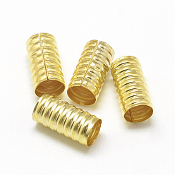 Golden Iron Dreadlocks Beads Hair Decoration, Hair Coil Cuffs, Column, Gold, 15x10mm, Hole: 9mm