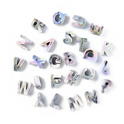Gris Ardoise Perles acryliques irisées arc-en-ciel opaques, lettre aléatoire, gris ardoise, 21x8.5~20.5x15mm, Trou: 4mm