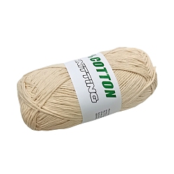 Pale Goldenrod 9-Ply Combed Cotton Yarn, for Weaving, Knitting & Crochet, Pale Goldenrod, 1~1.5mm, 100g/skein, 2 skeins/box