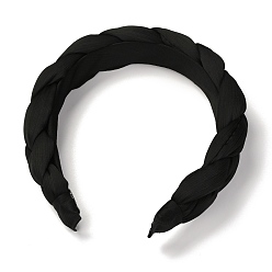 Black Plastic Hair Bands, with Cloth Covered, Black, 21~30mm, Inner Diameter: 132mm