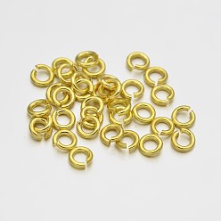 Золотой Латунные кольца прыжок открыт, золотые, 18 датчик, 8x1 мм, Внутренний диаметр: 6 мм, о 3400 шт / 500 г