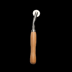 Цвет Древесины Стальное копировальное колесо, с деревянной ручкой, зубчатый перфоратор для тиснения вращающийся инструмент, деревесиные, 143x20 мм