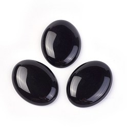 Agate Noire Cabochons en agate noire naturelles, ovale, 40x30x6~8mm