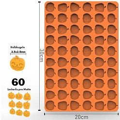 Citrouille Moules de fonte de cire de silicone, pour la fabrication artisanale de perles de sceau de cire bricolage, orange foncé, motif de citrouille, 300x200mm