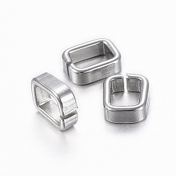 Stainless Steel Color 201 Stainless Steel Quick Link Connectors, Linking Rings, Rectangle, Stainless Steel Color, 7x5.5x2.5mm, Hole: 5x3.5mm