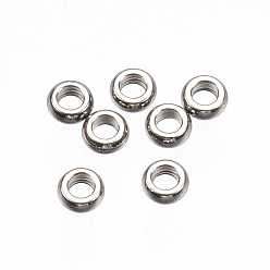 Stainless Steel Color 201 Stainless Steel Spacer Beads, Rondelle, Stainless Steel Color, 2x1mm, Hole: 1mm