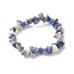 Содалитовое Бусины из натурального содалита, эластичные браслеты для детей, внутренний диаметр: 1-7/8 дюйм (4.8~5.1 см)