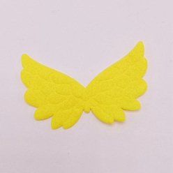 Желтый Тиснение крыльев тканью, украсить аксессуары, желтые, 33x52x1 мм