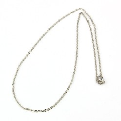 Stainless Steel Color 304 Stainless Steel Necklaces Women Cable Chain Necklaces, Stainless Steel Color, 14.9 inch(37.8cm)