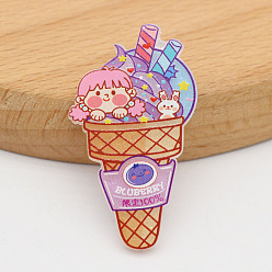 Ice Cream Printed Acrylic Cabochons, Ice Cream Pattern, 45mm