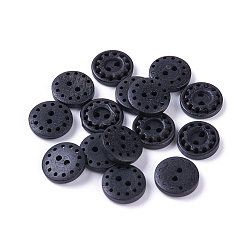 Black Carved Basic Sewing Button, Coconut Button, Black, about 13mm in diameter