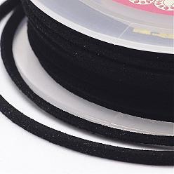 Black Faux Suede Cord, Faux Suede Lace, Black, 3x1.5mm, about 5.46 yards(5m)/roll