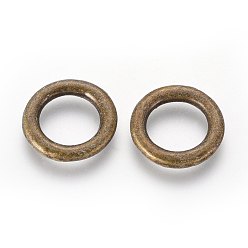 Antique Bronze Alloy Linking Rings, Tibetan Style, Cadmium Free & Lead Free, Antique Bronze Color, Size: about 14.5mm diameter, 2mm thick, hole: 10mm, 925pcs/1000g