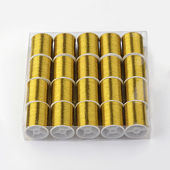 Золотистый Металлическая нить для вышивания, золотые, 0.1 мм, около 60.14 ярдов (55 м) / рулон, 20 рулонов / коробке