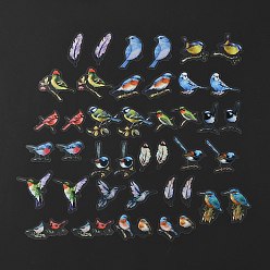 Птица 40 Набор водостойких клейких наклеек для домашних животных, для поделки записки, Рисунок птицы, 2.8~6.1x2~6.3x0.015 см, 40 шт / пакет